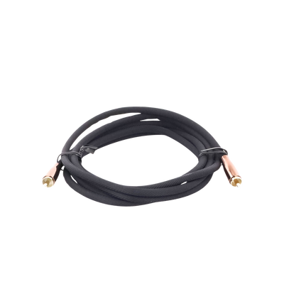 Cable de Audio Coaxial Macho a Coaxial Macho  (S/PDIF) / 5.1 Canales / Diseño de Blindaje Multiple / Núcleo de Cobre / Caja de Aleacion de Cobre / 2 Metros / Color Negro