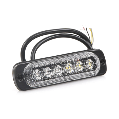 Luz direccional con 6 LEDS, color ambar/claro, 12-24 Vcc