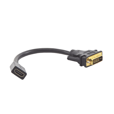 Convertidor DVI macho a HDMI Hembra | Bidireccional | DVI 24+1 | 1080P@60Hz | Cable de 22cm | Negro.