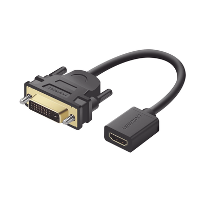 Convertidor DVI macho a HDMI Hembra | Bidireccional | DVI 24+1 | 1080P@60Hz | Cable de 22cm | Negro.