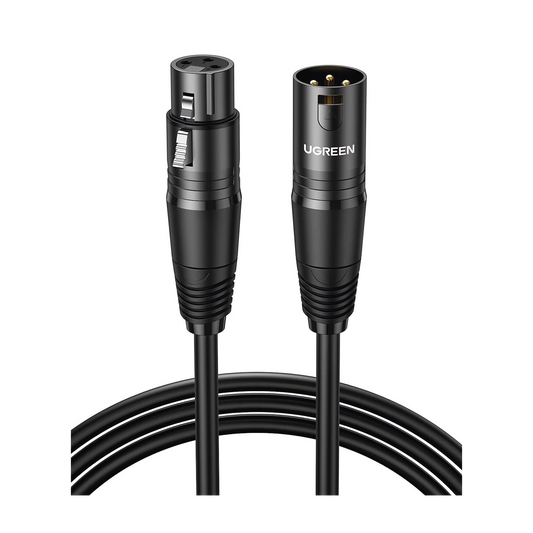 Cable para Micrófono XLR Tipo Canon Macho a Hembra | 15 Metros | Plug & Play | Anti interferencias | Triple Blindaje | Alta Calidad | Color Negro.