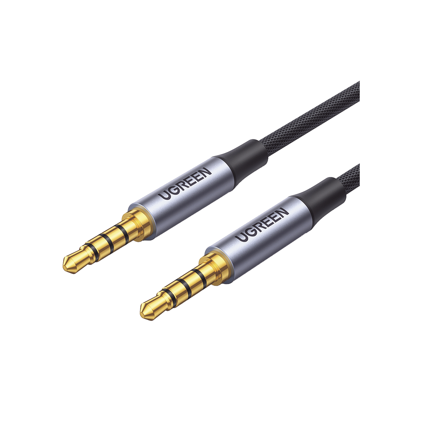 Cable Auxiliar de 3.5mm / Cable Audio Estéreo / Núcleo de Alambre de Cobre Esmaltado / Carcasa de Aluminio Azul + Nylon Trenzado /  Soporta Micrófono / 2 Metros