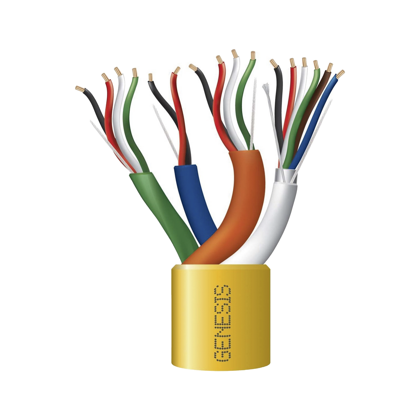 Bobina de Cable de 305 Metros / Color Amarillo / Compuesto por:  6x22 AWG blindado, 4x18 AWG, 4x22 AWG, y 2x22 AWG / Para Aplicaciones en Control de Acceso