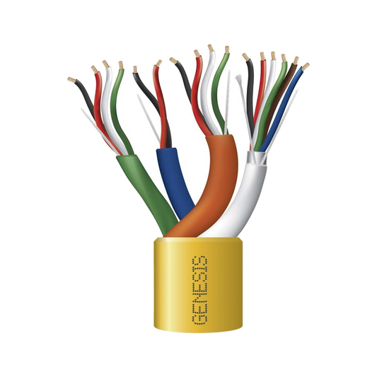 Bobina de Cable de 305 Metros / Color Amarillo / Compuesto por:  6x22 AWG blindado, 4x18 AWG, 4x22 AWG, y 2x22 AWG / Para Aplicaciones en Control de Acceso