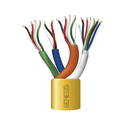 Bobina de Cable de 305 Metros / Color Amarillo / Compuesto por  6 x 22 AWG blindado, 4 x 18 AWG, 4 x 22 AWG, y 2 x 22 AWG / Para Aplicaciones en Control de Acceso