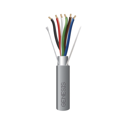 Bobina de 305 Metros de Cable / 6 x 22 AWG Blindado / Color Gris / Para Aplicaciones de Audio, Seguridad y Control