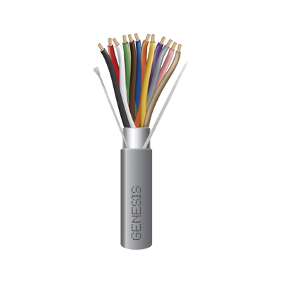 Bobina de 305 Metros / Cable de Cobre / 12 x 22 AWG / Tipo CMR CL3R FPLR /Para Interior / Color Gris / Para Aplicaciones de Alarmas de Intrusión y Automatización