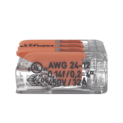 Conector Compacto para 1 Cable de Entrada 2 Cables de Salida / Cables Compatibles 28AWG-12AWG