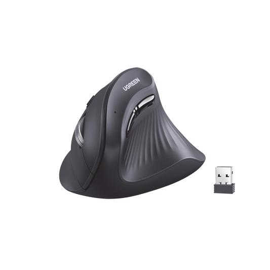 Mouse Inalámbrico en Angulo Vertical | 2.4G & Bluetooth | Conecta 3 dispositivos Simultáneamente | 4 Niveles de DPI |  Clic Silencioso | 5 botones Silenciosos | Soporta Win, Mac, Linux & Chrome.