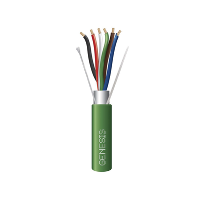 Bobina de 305 Metros de Cable 6 x 22 AWG / Blindado / Plenum de Color Verde / Para Aplicaciones de Audio, Seguridad y Control