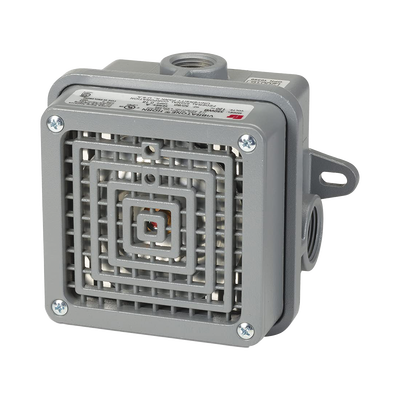 Bocina para lugares peligrosos Vibratone® con carcasa para exteriores Tipo 4X,  Certificado CSA Listado por UL y cUL para Clase I, División 2, Grupos A, B, C y D; Clase II, División 2, Grupos F y G; Clase III, 240 VCA, Color Negra