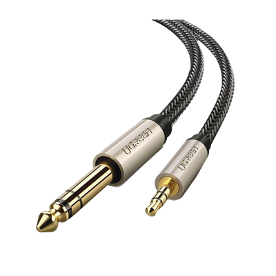 Cable Audio Estéreo 3.5mm (1/8") TRS a 6.35mm (1/4") TS / 5 Metros / Audio de Hi-Fi / Trenza de Nylon / Blindaje Múltiple / Caja de Aleación Zinc / Núcleo de Cobre Puro / Compatibilidad Universal