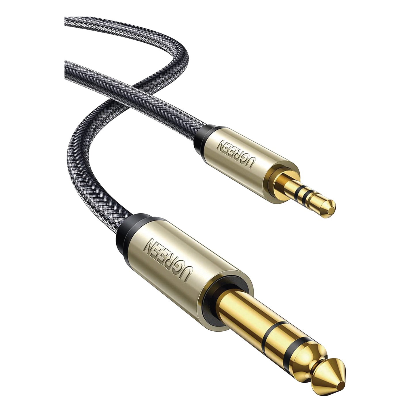 Cable Audio Estéreo 3.5mm (1/8") TRS a 6.35mm (1/4") TS / 5 Metros / Audio de Hi-Fi / Trenza de Nylon / Blindaje Múltiple / Caja de Aleación Zinc / Núcleo de Cobre Puro / Compatibilidad Universal