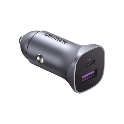 Cargador de Auto 30W | 2 Puertos USB-A y USB-C | Carga Rápida | Compatible con Vehículos de 12 y 24 VCD | PD3.0, QC4.0, SCP, PPS | Indicador Led | Diseño Compacto | Chip Inteligente | Caja de Aluminio.