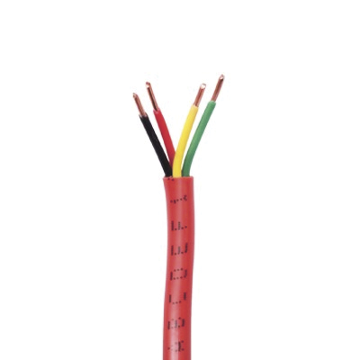 Retazo de 28 metros de alambre 18 AWG, 4 conductores, tipo FPL, de color rojo, para aplicaciones en sistemas de detección de incendio y Sistemas de Evacuación.