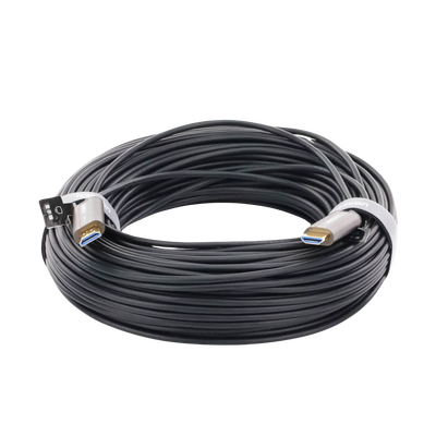 Cable HDMI de 50 Metros por Fibra Óptica 4K@60Hz | Fibra de 4 núcleos + Cobre estañado de 7 núcleos | Compatible con HDMI 2.0 | Alta velocidad 18 Gbps | 3D | HDR | Carcasa de  Zinc | Premium | 2 Años de Garantía.