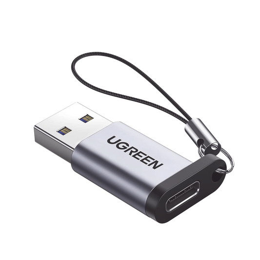 Adaptador USB 3.0 Macho a USB-C 3.1 Tipo C Hembra |Carga y Sincronización de Datos | Admite Corriente de 3A | Transferencia de hasta 5 Gbps | Amplia Compatibilidad | Chip VL160 | Caja de Aluminio | Color Gris