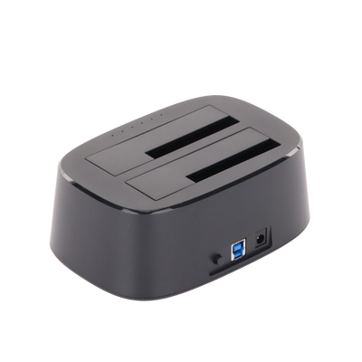 Base USB 3.0 para Disco Duro de Doble Bahía | Soporta Discos SATA de 2.5' & 3.5´ | Soporta discos de 12TB | Compatible con UASP, SATA 3.0 | Con adaptador de corriente 12V3A | Cable USB 1M | Alta Velocidad | Modo Clonación.