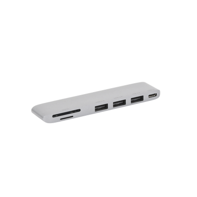 HUB USB-C (Thunderbolt 3) 6 en 2 | 3 Puertos USB3.0 | 1 USB-C (PD 100W) | Transferencia de Video y Datos | Memoria SD+ Micro SD (TF) Uso Simultáneo | Multifuncional para MacBook Pro/Air | Carcasa de Aluminio.