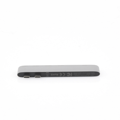 HUB USB-C (Thunderbolt 3) 6 en 2 | 3 Puertos USB3.0 | 1 USB-C (PD 100W) | Transferencia de Video y Datos | Memoria SD+ Micro SD (TF) Uso Simultáneo | Multifuncional para MacBook Pro/Air | Carcasa de Aluminio.