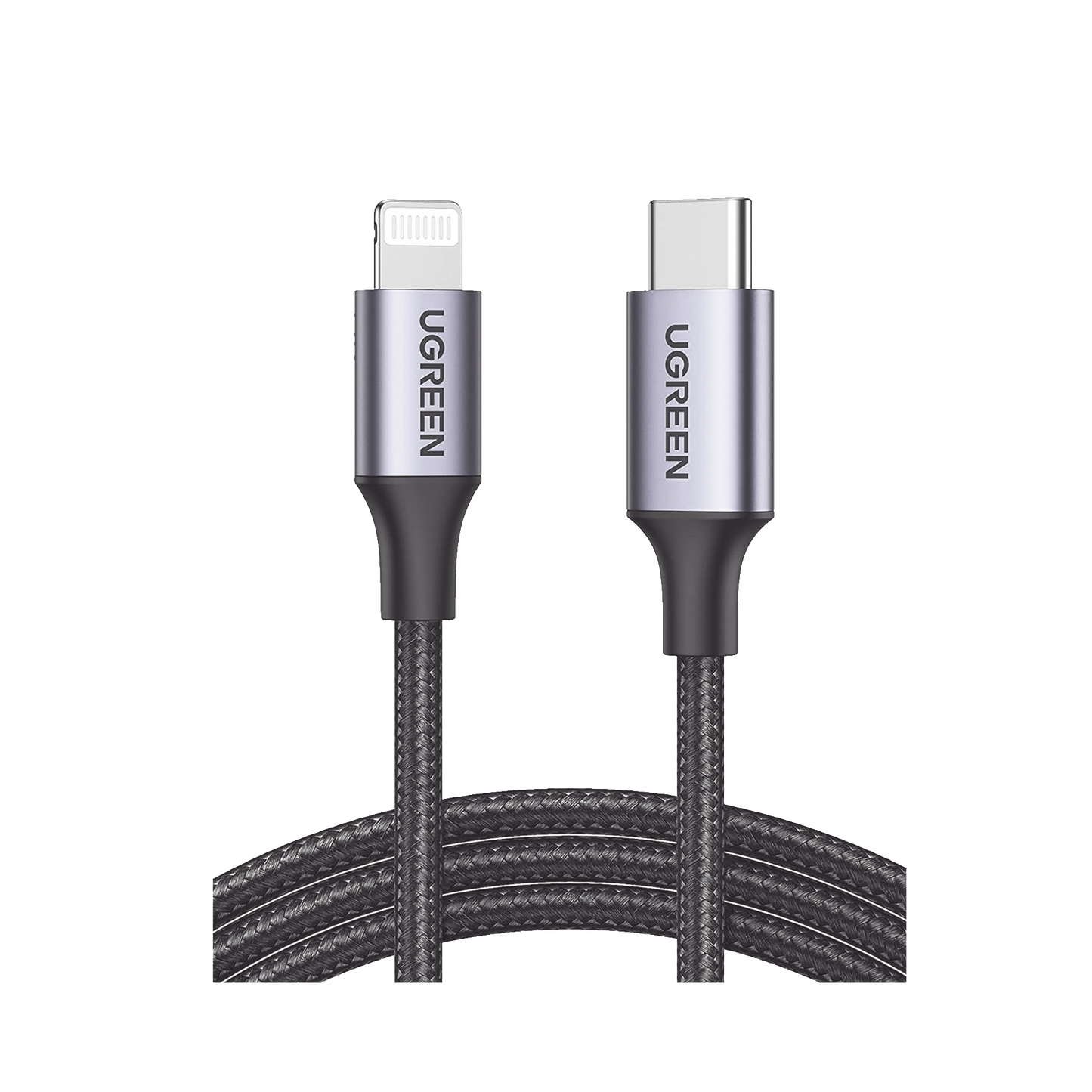 Cable USB-C a Lightning | 1 Metro | Certificado MFi | Carga Rápida 60W | 480 Mbps | Conector C94 | Adecuado para iPhone, iPad y iPod | Protección Integrada | Caja de Aluminio | Nylon Trenzado | Color Negro | 2 años de Garantía