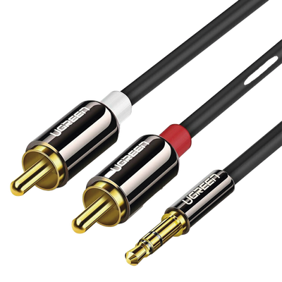 Cable Audio Premium Jack 3.5mm a 2 RCA / 10 Metros / Flexible / Doble Blindaje / Transferencia de Audio sin Pérdidas / Caja de Aleación de Cobre / Amplia Compatibilidad / Diseño Duradero.