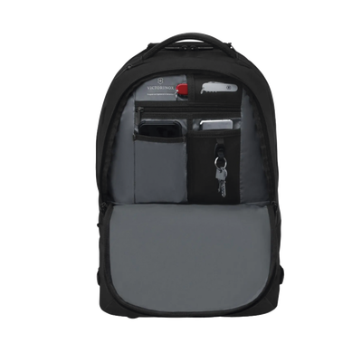 Mochila VX Sport EVO con Ruedas, Mango Telescópico y Correas al Hombro. Fabricada en Poliéster Negro repelente al Agua. Backpack on Wheels.