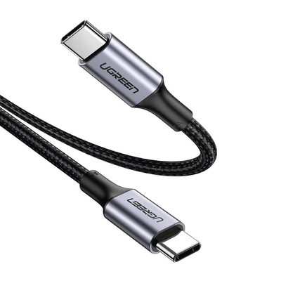 Cable USB-C a USB-C | 1 Metro | Carga Rápida de hasta 100W | Transferencia de datos 480 Mbps | PD3.0 | QC4.0/3.0/2.0 | FPC | AFC | Protección Integrada| Caja de Aluminio | Nylon Trenzado | Amplia Compatibilidad | Color Negro.