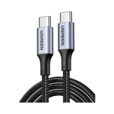 Cable USB-C a USB-C | 1 Metro | Carga Rápida de hasta 100W | Transferencia de datos 480 Mbps | PD3.0 | QC4.0/3.0/2.0 | FPC | AFC | Protección Integrada| Caja de Aluminio | Nylon Trenzado | Amplia Compatibilidad | Color Negro.