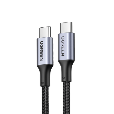 Cable USB-C a USB-C | 2 Metros | Carga Rápida de hasta 100W | Transferencia de datos 480 Mbps | PD3.0 | QC4.0/3.0/2.0 | FPC | AFC | Protección Integrada| Caja de Aluminio | Nylon Trenzado | Amplia Compatibilidad | Color Negro.