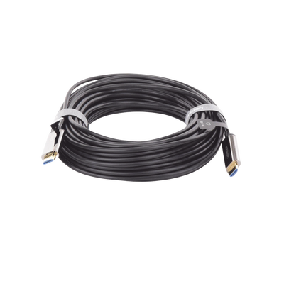 Cable HDMI de 20 Metros por Fibra Óptica 8K@60Hz / Fibra de 4 núcleos + Cobre estañado de 7 núcleos / Compatible con HDMI 2.1 / Alta velocidad 18 Gbps / 3D / HDR / Caja de Aleacion Zinc / Premium