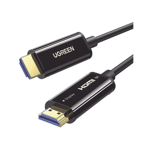 Cable HDMI de 30 Metros por Fibra Óptica 8K@60Hz / Fibra de 4 núcleos + Cobre estañado de 7 núcleos / Compatible con HDMI 2.1 / Alta velocidad 18 Gbps / 3D / HDR / Caja de Aleacion Zinc / Premium