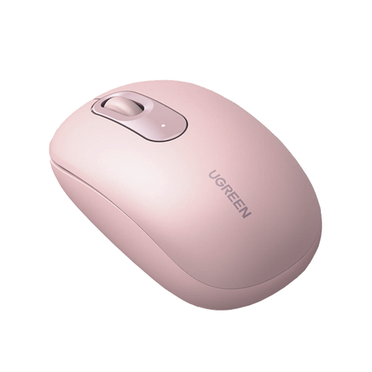 Mouse Inalámbrico 2.4G 800/1200/1600/2400 DPI / Función de 3 botones / Alcance 10m / Silencioso / Ergonómico / Anti-caída y Anti-interferencias / Color Dusty Pink / Batería Alcalina AA (incluida).