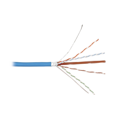 Bobina de Cable Blindado F/UTP de 4 Pares, Z-MAX, Cat6A, Soporte de Aplicaciones 10GBase-T, CMR (Riser), Color Azul, 305m