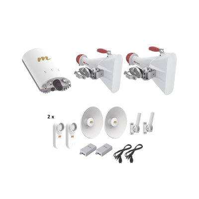 Kit completo para WISP, Kit de radio A5c, 2 antenas sectoriales HG3CCA60 de 60º, y 2 kit C5XPTPKIT3, ideal para hasta 7 km, y cobertura de hasta 120º, POEs, Cables de alimentación Y Jumpers incluidos.