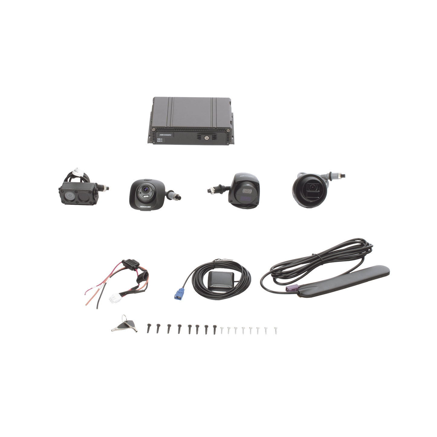 Kit DVR Móvil 1080P / Incluye 4 Cámaras TURBOHD 1080P / Modulo 4G y GPS / Soporta Memoria SD / Visualización por HikConnect Teams