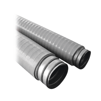 Tubo Flexible tipo Liquidtight de 1 1/2" (38 mm). Acero + Forro PVC. Rollo de 30 Metros.