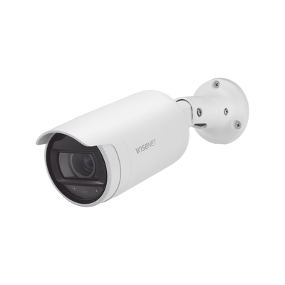 Cámara IP Tipo Bala 4 Megapíxel / Lente 3.3 a 10.3mm / IR 30M / WDR 120db / IP66 / H.265 & WiseStream / modo pasillo / POE 802.3af