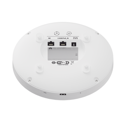 Punto de Acceso Wi-Fi 6 de Alta Densidad /  6.575 Gbps / MU-MIMO 2x2x4:3 (2.4GHz, 5GHz y 5GHz) / Smart Antenna / Puerto GE y Puerto 2.5GE / Puerto USB (Para expansion IoT) / BLE /  Con Administración Gratuita desde la Nube