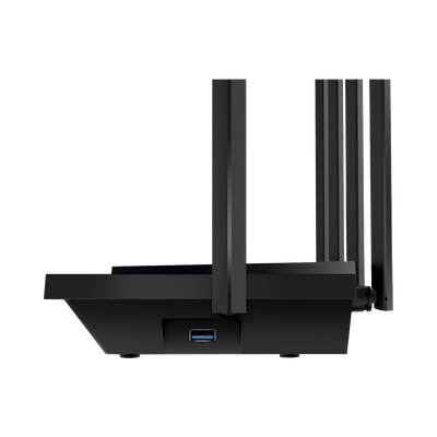 Router WiFi 6 Doble Banda / AX5400 MU-MIMO 4X4 y OFDMA / 1 puerto WAN 10/100/1000 Mbps / 4 puertos LAN 10/100/1000 Mbps / 1 puerto USB 3.0 /  6 potentes antenas / Administración App (Tether) o Página web / Protección HomeShield