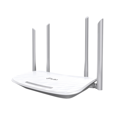 Router Inalámbrico doble banda AC, 2.4 GHz y 5 GHz Hasta 1200 Mbps, 4 antenas externas omnidireccional, 4 Puertos LAN 10/1000 Mbps, 1 Puerto WAN 10/1000 Mbps