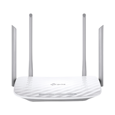 Router Inalámbrico doble banda AC, 2.4 GHz y 5 GHz Hasta 1200 Mbps, 4 antenas externas omnidireccional, 4 Puertos LAN 10/1000 Mbps, 1 Puerto WAN 10/1000 Mbps