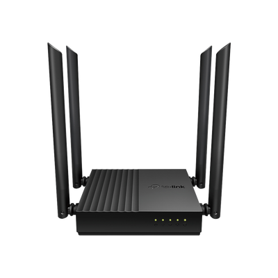 Router inalámbrico AC 1200 doble banda MU-MIMO, 1 puerto WAN 10/100/1000 Mbps Y  4 puertos LAN 10/100/1000 Mbps