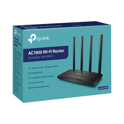 Router inalámbrico WiFi 5 ac / Wave 2 MU-MIMO 3x3 1900 Mbps / Doble Banda 2.4 y 5 GHz / 1 puerto WAN 10/100/1000 Mbps / 4 puertos LAN 10/100/1000 Mbps / Tecnología Smart Connect / Compatible con EasyMesh