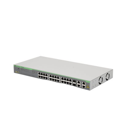 WebSmart Switch, 24 puertos PoE+ 10/100 Mbps + 2 puertos 10/100/1000 Mbps + 2 SFP Gigabit Combo, 193 W