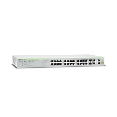 WebSmart Switch, 24 puertos PoE+ 10/100 Mbps + 2 puertos 10/100/1000 Mbps + 2 SFP Gigabit Combo, 193 W