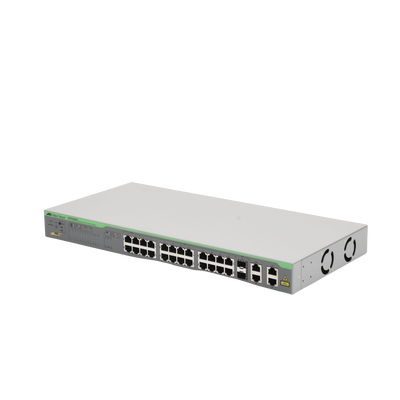 WebSmart Switch, 24 puertos PoE+ 10/100 Mbps + 2 puertos 10/100/1000 Mbps + 2 SFP Gigabit Combo, 193 W