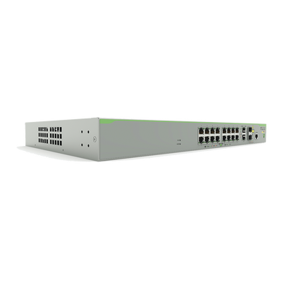 Switch PoE+ Administrable CentreCOM FS980M, Capa 3 de 16 Puertos 10/100 Mbps + 2 puertos RJ45 Gigabit/SFP Combo, 250W