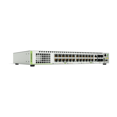 Switch Stackeable Capa 3, 24 puertos 10/100/1000 Mbps + 2 puertos SFP Combo + 2 puertos SFP+ 10 G Stacking