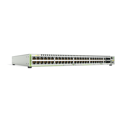 Switch PoE+ Stackeable Capa 3, 48 puertos 10/100/1000 Mbps + 2 puertos SFP Combo + 2 puertos SFP+ 10 G Stacking, 370 W